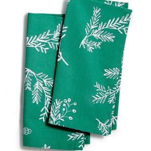 The Cellar Holiday Table Linens Collection Spring Set of 2 Green Napkins